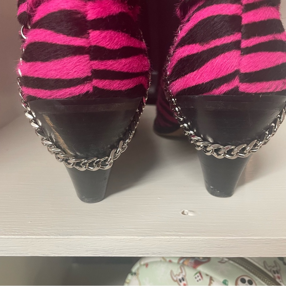 Jessica Simpson Fuchsia Zebra Ankle Boots - Picture 4 of 5